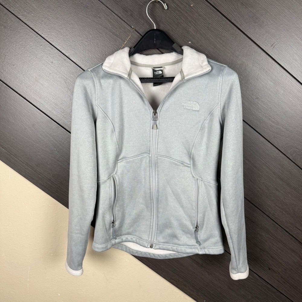The North Face Women's Small Gray Fleece Full Zip Jacket Y2K Outdoor Gorpcore